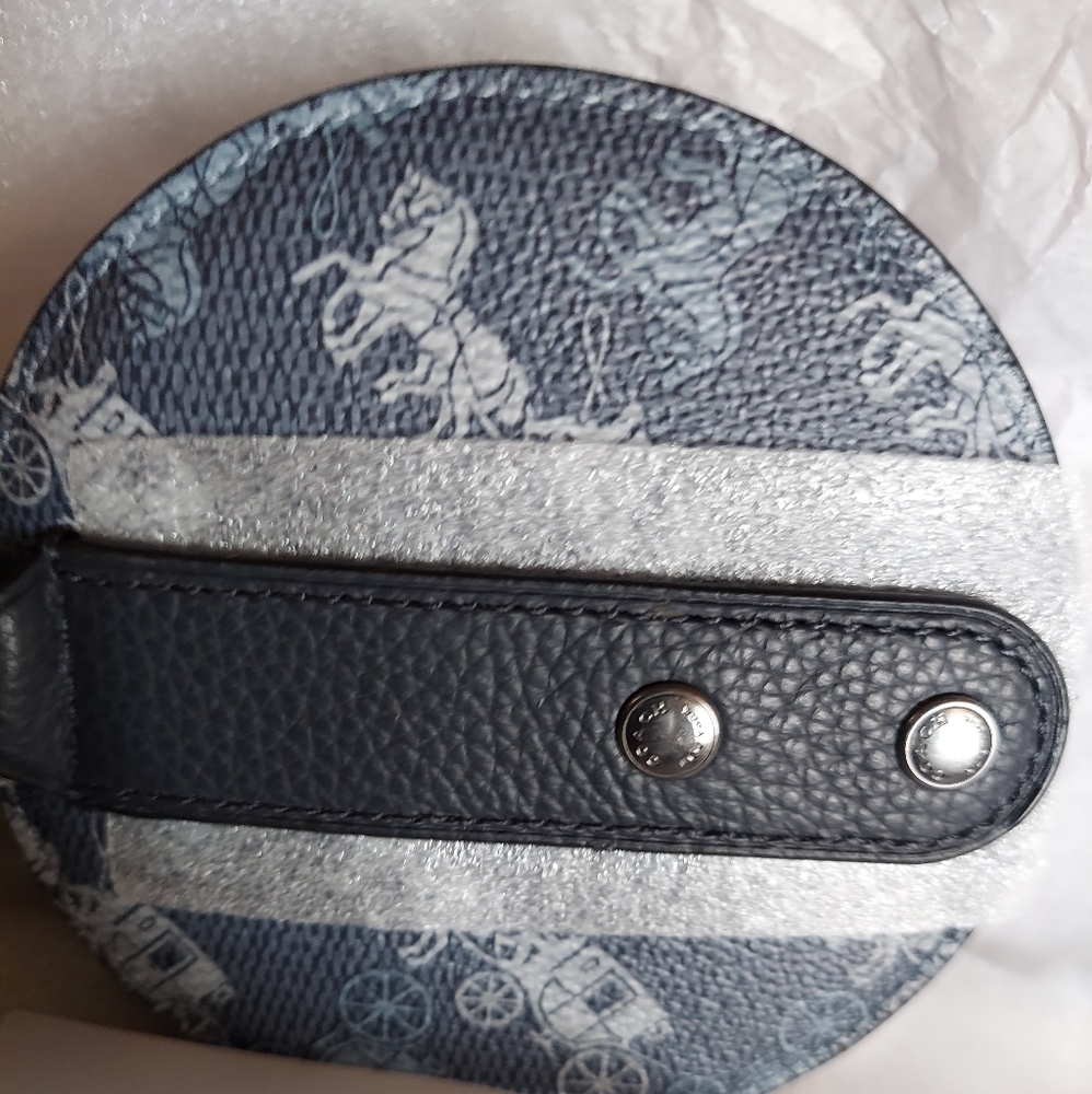 Leather...Coach Round Hybrid Carriage Print - Picture 3 of 9